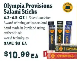 Market of Choice Olympia Provisions Salami Sticks offer