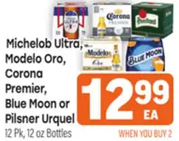 Tony’s Fresh Market Michelob Ultra, Modelo Oro, Corona Premier, Blue Moon or Pilsner Urquel offer