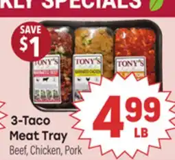 Tony’s Fresh Market 3-Taco Meat Tray offer