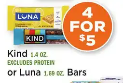 Heinen's Kind 1.4 OZ. or Luna 1.69 OZ. Bars offer
