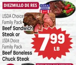 Tony’s Fresh Market Beef Sandwich Steak or Beef Boneless Chuck Steak offer