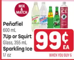 Tony’s Fresh Market Peñafiel 600 mL, 7Up or Squirt Glass, 355 mL, Sparkling Ice offer