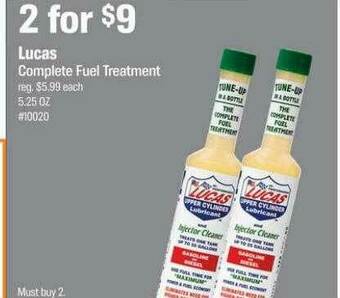 AutoZone Lucas Complete Fuel Treatment offer