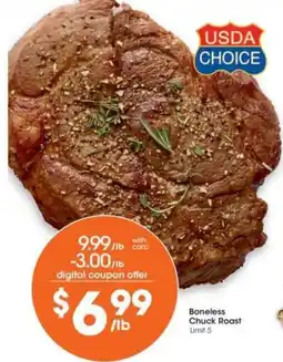 Kroger Usda choice boneless chuck roast offer