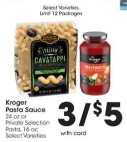 Kroger Kroger pasta sauce offer