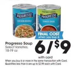 Kroger Progresso Soup offer