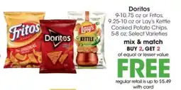 Kroger Doritos or Fritos or Lay's Kettle Cooked Potato Chips offer