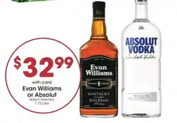 Kroger Evan Williams or Absolut offer