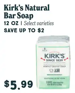Market of Choice Kirk's natural bar soap offer
