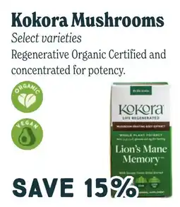 Market of Choice Kokora Mushrooms Lion's Mane Memory offer