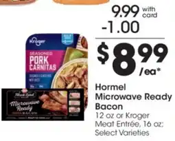 Kroger Hormel Microwave Ready Bacon offer