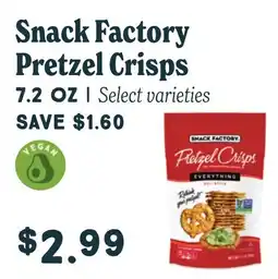 Market of Choice Snack Factory Pretzel Crisps offer