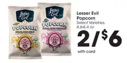 Kroger Lesser Evil Popcorn offer
