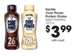 Kroger Fairlife core power protein shake offer