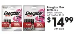 Kroger Energizer Max Batteries offer