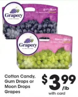 Pick'n Save Grapery cotton candy, gum drops or moon drops grapes offer