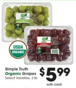 Pick'n Save Simple Truth Organic Grapes offer