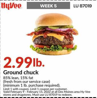 Hy-Vee Ground Chuck offer