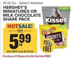 Food Lion Hershey's miniatures or milk chocolate share pack offer
