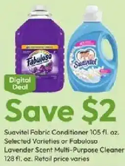 Stater Bros Suavitel Fabric Conditioner or Fabuloso Lavender Scent Multi-Purpose Cleaner offer