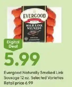 Stater Bros Evergood naturally smoked link sausage offer
