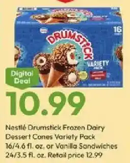 Stater Bros Nestle Drumstick Frozen Dairy Dessert Cones Variety Pack offer
