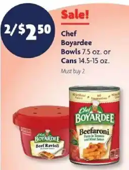 Family Dollar Chef Boyardee bowls or cans offer