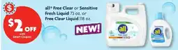 Family Dollar All Free Clear or Sensitive Fresh Liquid offer