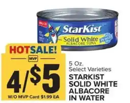 Food Lion Starkist solid white albacore tuna offer