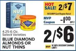 Food Lion Blue Diamond Almonds or Nut Thins offer