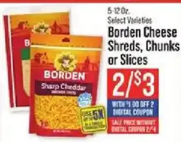 IGA Borden cheese shreds, chunks or slices offer