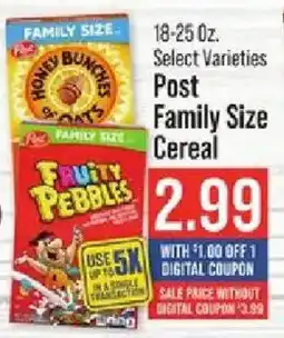 IGA Post Family Size Cereal offer