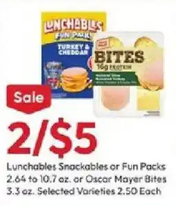 Stater Bros Lunchables Snackables or Fun Packs offer