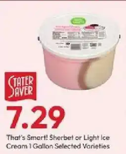 Stater Bros Stater saver that's smart! sherbet or light ice cream offer