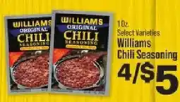 IGA Williams chili seasoning offer