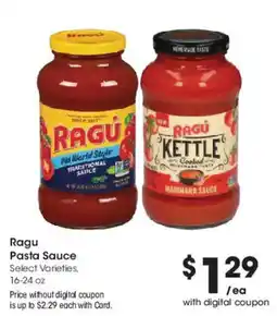 Mariano's Ragu pasta sauce offer