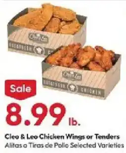 Stater Bros Cleo & Leo Chicken Wings or Tenders offer