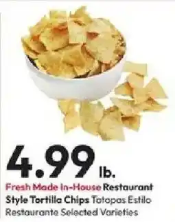 Stater Bros Fresh Made In-House Restaurant Style Tortilla Chips offer