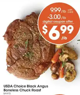 Mariano's Usda Choice Black Angus Boneless Chuck Roast offer