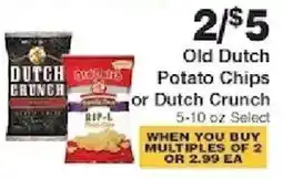 Piggly Wiggly Old Dutch Potato Chips or Dutch Crunch offer