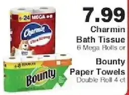 Piggly Wiggly Charmin Bath Tissue or Bounty Paper Towels offer