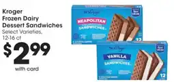 Mariano's Kroger frozen dairy dessert sandwiches offer