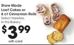 Mariano's Store Made Loaf Cakes or Cinnamon Rolls offer