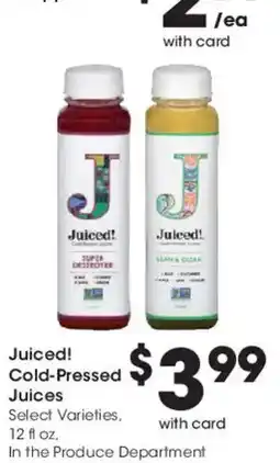 Mariano's Juiced! Cold-Pressed Juices offer