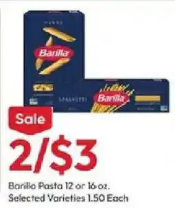 Stater Bros Barilla Pasta offer