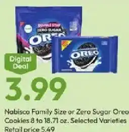 Stater Bros Nabisco Family Size or Zero Sugar Oreo Cookies offer