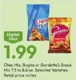 Stater Bros Chex Mix, Bugles or Gardetto's Snack Mix offer