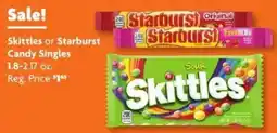 Family Dollar Skittles or Starburst Candy Singles offer