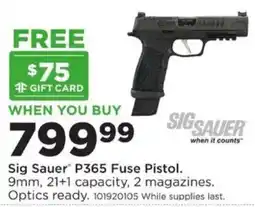 Mills Fleet Farm Sig Sauer P365 Fuse Pistol offer