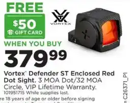 Mills Fleet Farm Vortex Defender ST Enclosed Red Dot Sight offer